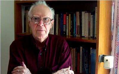 Martin Gardner at his home in Norman, OK